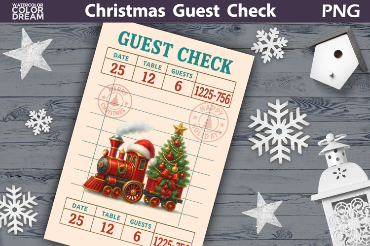 Christmas Guest Check | Junk Journal Printable