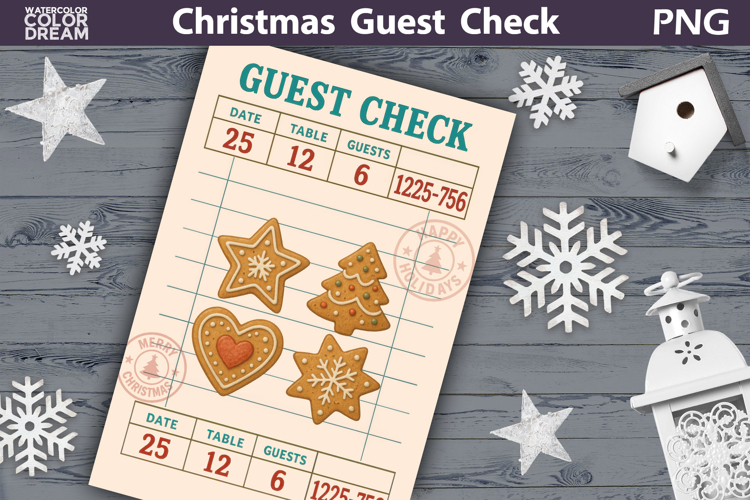 Christmas Guest Check | Junk Journal Printable