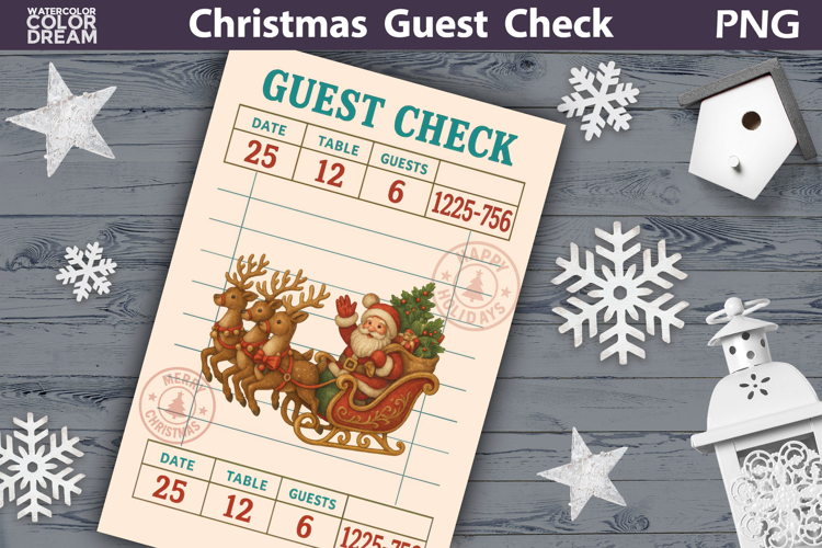 Christmas Guest Check | Junk Journal Printable