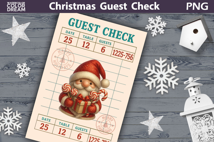 Christmas Guest Check | Junk Journal Printable