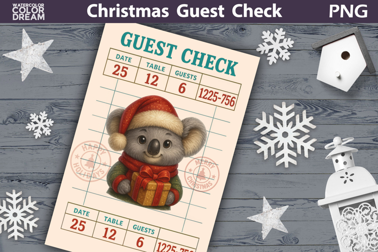 Christmas Guest Check | Junk Journal Printable