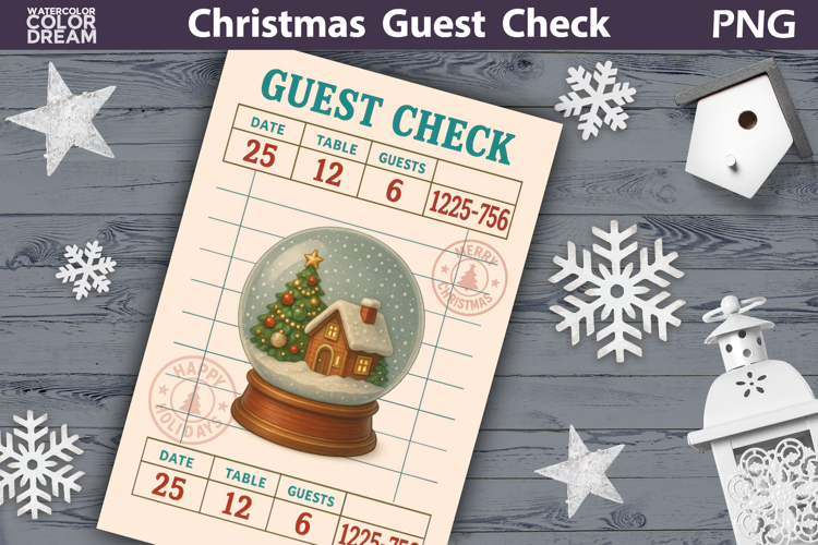 Christmas Guest Check | Junk Journal Printable