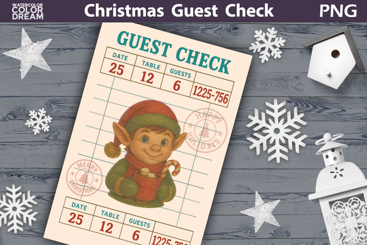 Christmas Guest Check | Junk Journal Printable