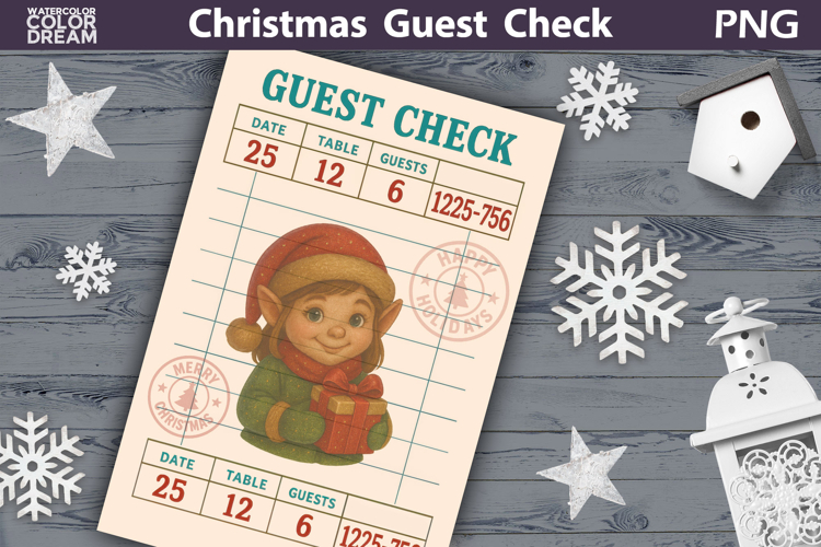 Christmas Guest Check | Junk Journal Printable