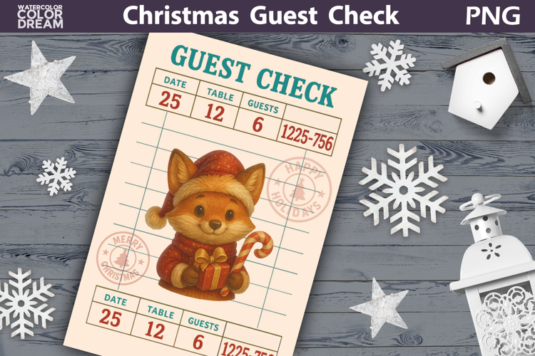 Christmas Guest Check | Junk Journal Printable
