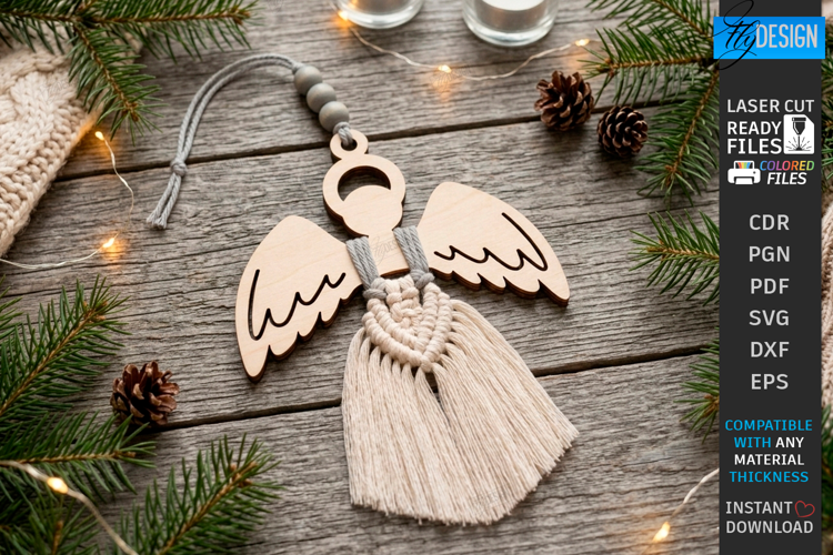 Christmas Hanger Decor Laser Cut | Boho Christmas Ornament