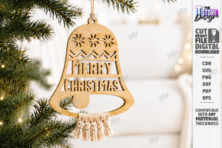 Christmas Hanger Decor Laser Cut | Boho Christmas Ornament