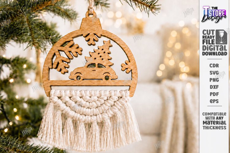 Christmas Hanger Decor Laser Cut | Boho Christmas Ornament example image 1