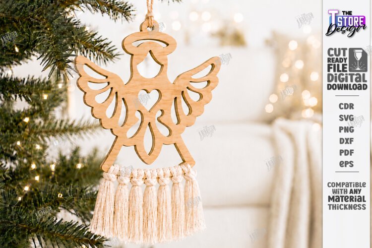 Christmas Hanger Decor Laser Cut | Boho Christmas Ornament example image 1