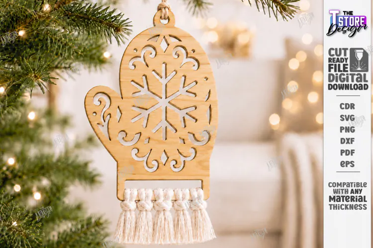 Christmas Hanger Decor Laser Cut | Boho Christmas Ornament