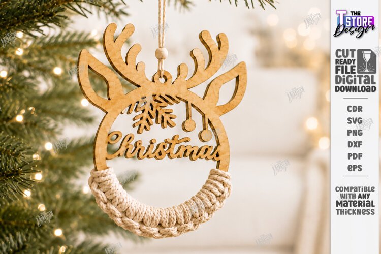 Christmas Hanger Decor Laser Cut | Boho Christmas Ornament example image 1