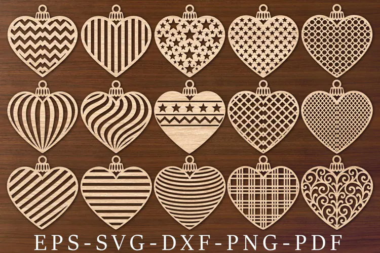 Christmas Hearts SVG, Christmas Decorations Cut Files
