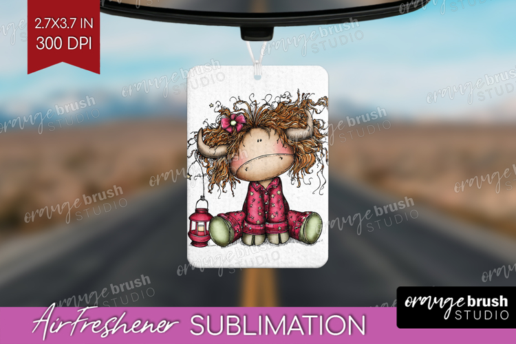 Highland Cow Air Freshener PNG - Whimsical Christmas PNG