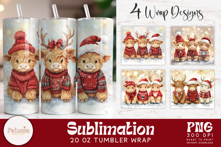 Christmas Tumbler Wrap | 20 Oz Sublimation Tumbler