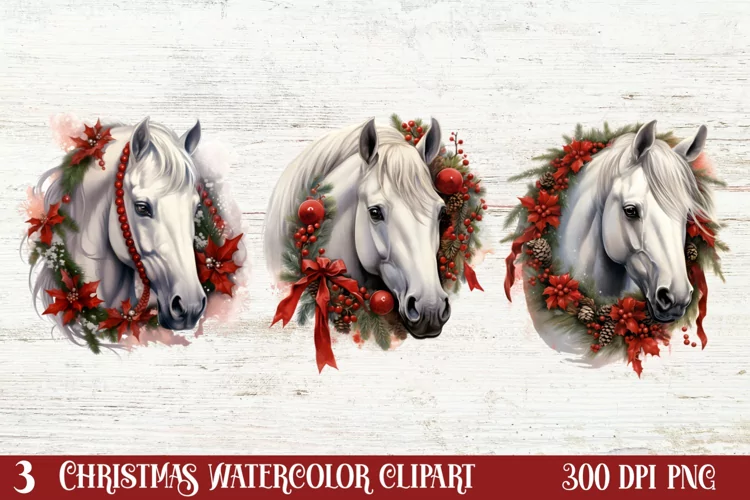 Christmas Horses Clipart, Christmas Horses Clipart