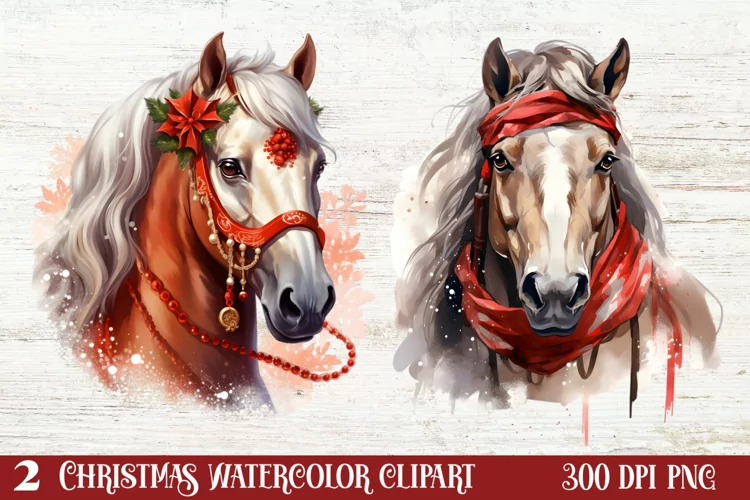 Christmas Horses Clipart, Christmas Horses Clipart