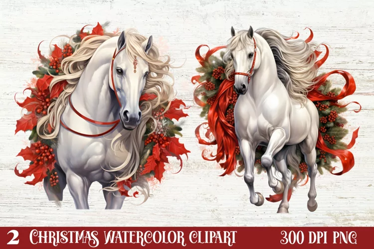 Christmas Horses Clipart, Christmas Horses Clipart