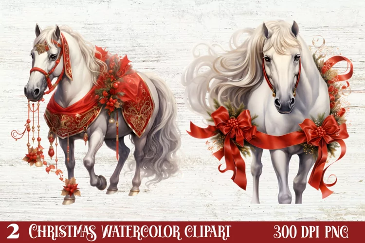 Christmas Horses Clipart, Christmas Horses Clipart