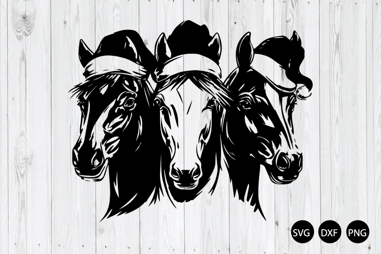 Christmas Horses SVG, Horse SVG, Three Horses SVG