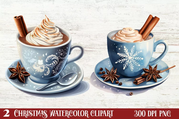 Christmas Hot Chocolate Clipart Sublimation