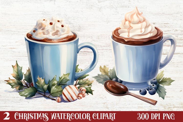 Christmas Hot Chocolate Clipart Sublimation