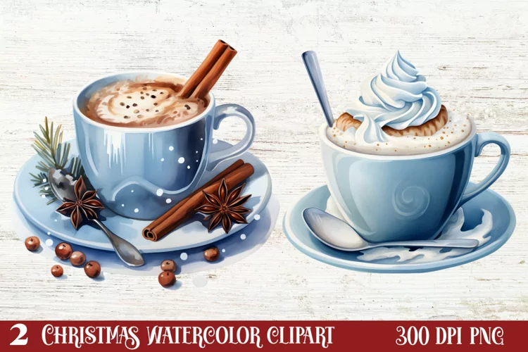 Christmas Hot Chocolate Clipart Sublimation