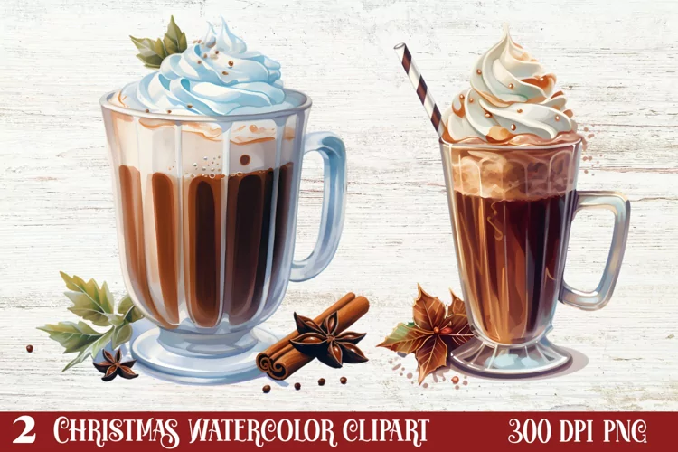Christmas Hot Chocolate Clipart Sublimation