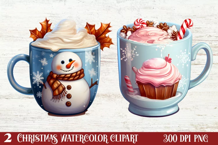 Christmas Hot Chocolate Clipart Sublimation