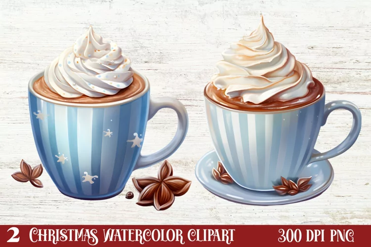 Christmas Hot Chocolate Clipart Sublimation