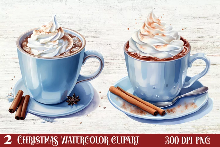 Christmas Hot Chocolate Clipart Sublimation