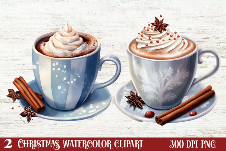 Christmas Hot Chocolate Clipart Sublimation