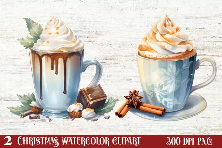 Christmas Hot Chocolate Clipart Sublimation
