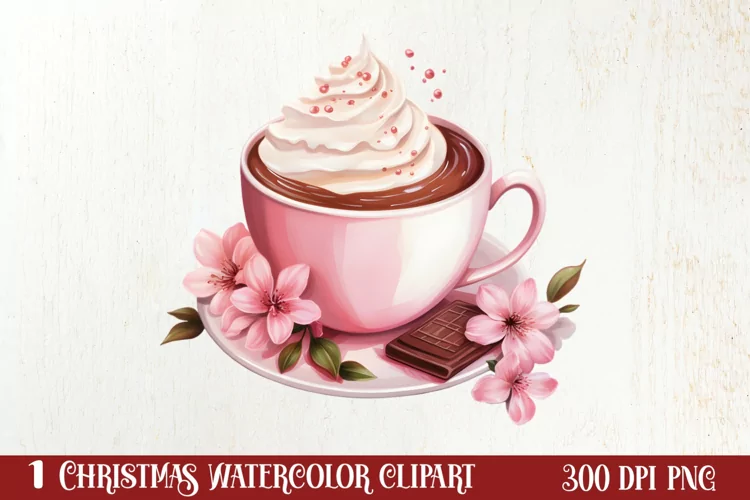 Christmas Hot Cocoa Sublimation Clipart, Christmas PNG