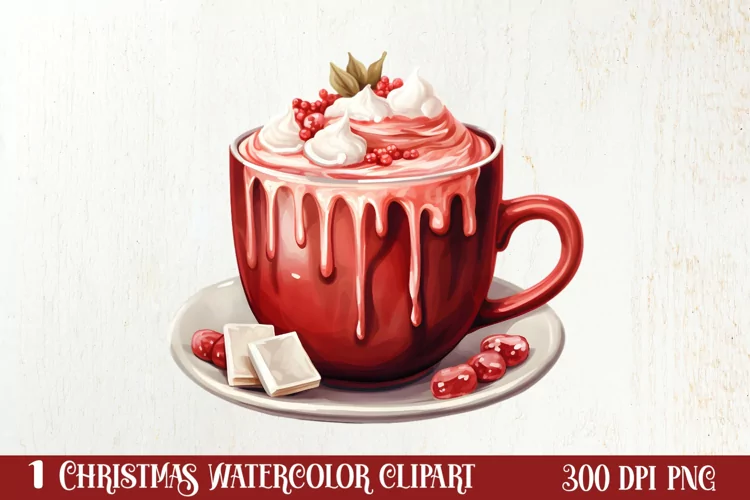 Christmas Hot Cocoa Sublimation Clipart, Christmas PNG