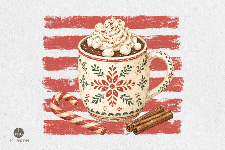 Christmas Hot Cocoa Stripes PNG,Hot Chocolate Stripes PNG