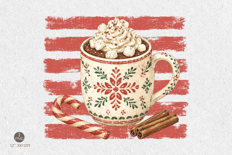 Christmas Hot Cocoa Stripes PNG,Hot Chocolate Stripes PNG