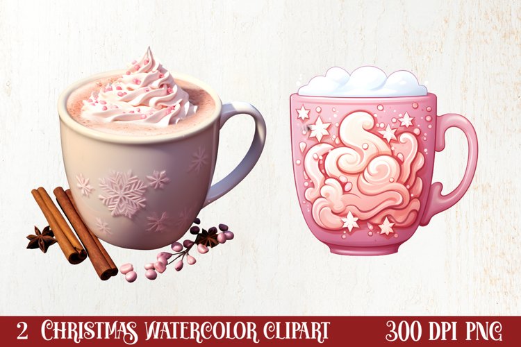 Christmas Hot Cocoa Sublimation Clipart, Christmas Clipart
