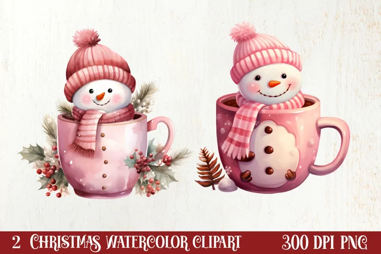 Christmas Hot Cocoa Sublimation Clipart, Christmas Clipart