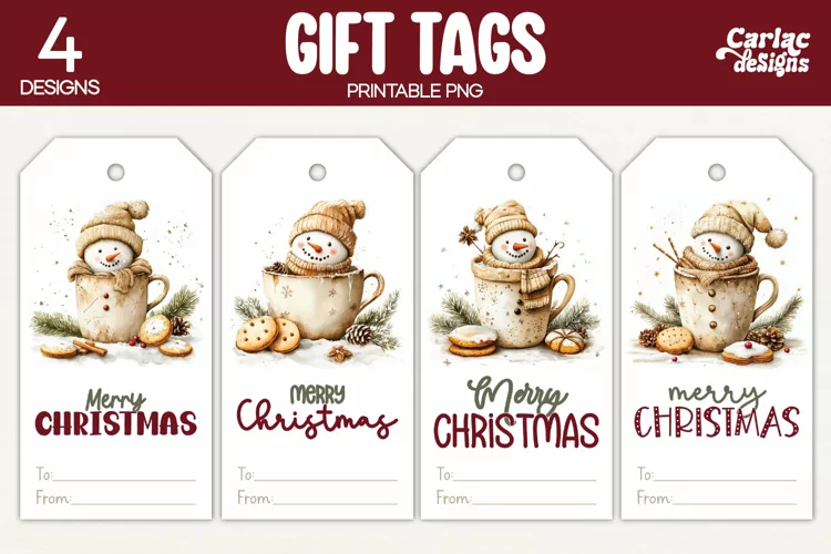 Christmas Gift Tags, Merry Christmas Printable Tags