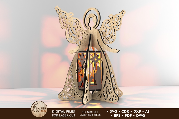 Christmas Angel Lantern - Nativity Candle Holder Design