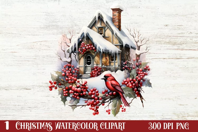 Christmas Houses Clipart Sublimation