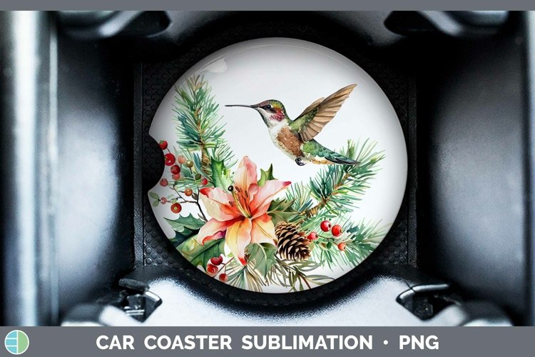 Christmas Hummingbird Car Coaster Sublimation Coaster Design
