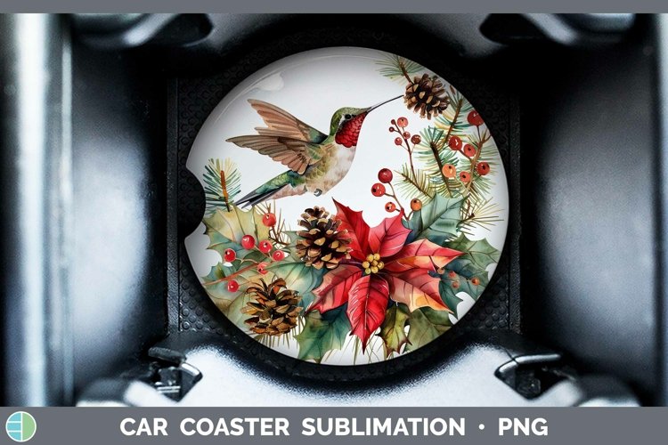 Christmas Hummingbird Car Coaster Sublimation Coaster Design