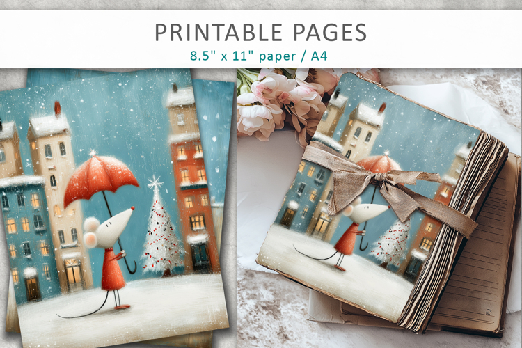 grunge christmas printable pages