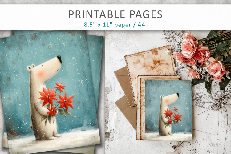 Christmas kids illustration, grunge paper