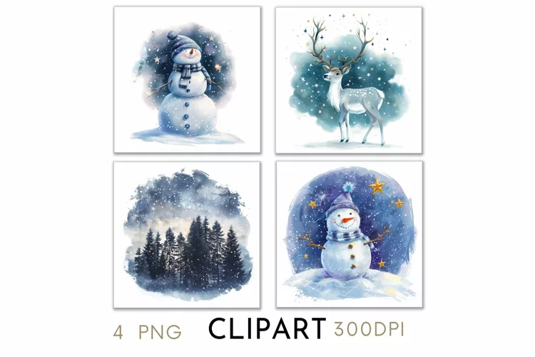 Christmas Illustrations Watercolor PNG