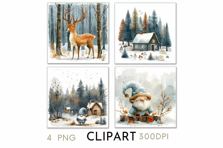 Christmas Illustrations Watercolor PNG