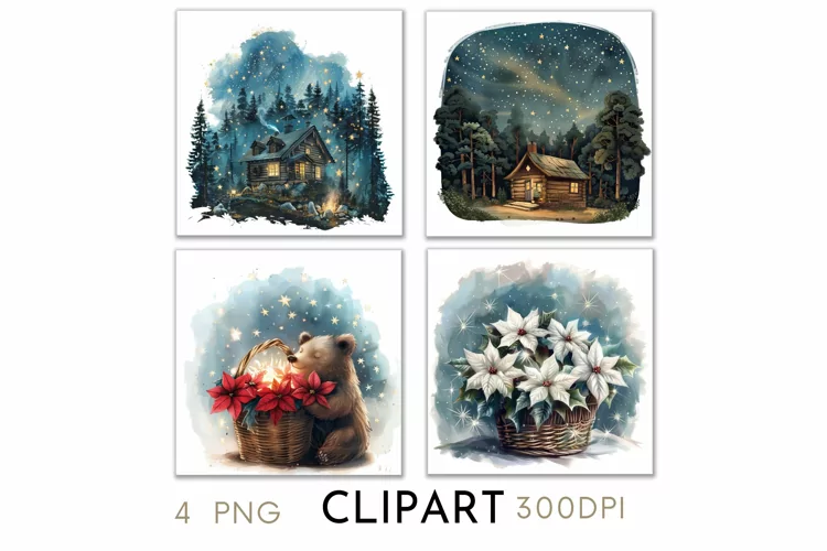 Christmas Illustrations Watercolor PNG