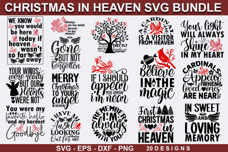 Christmas in Heaven SVG Bundle - Christmas SVG Bundle