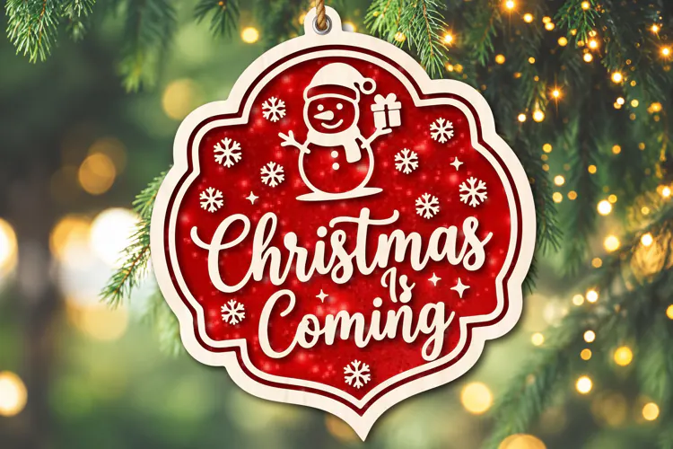 Christmas Is Coming Snowman Ornament SVG